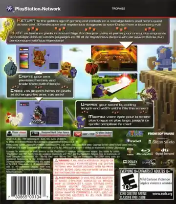 3D Dot Game Heroes (USA) (v1.01) (Disc) (Update) box cover back